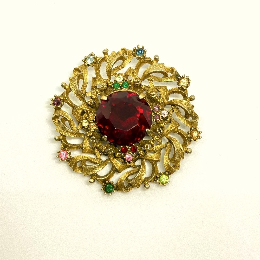 Vintage‎ Wreath Brooch, Christmas Brooch